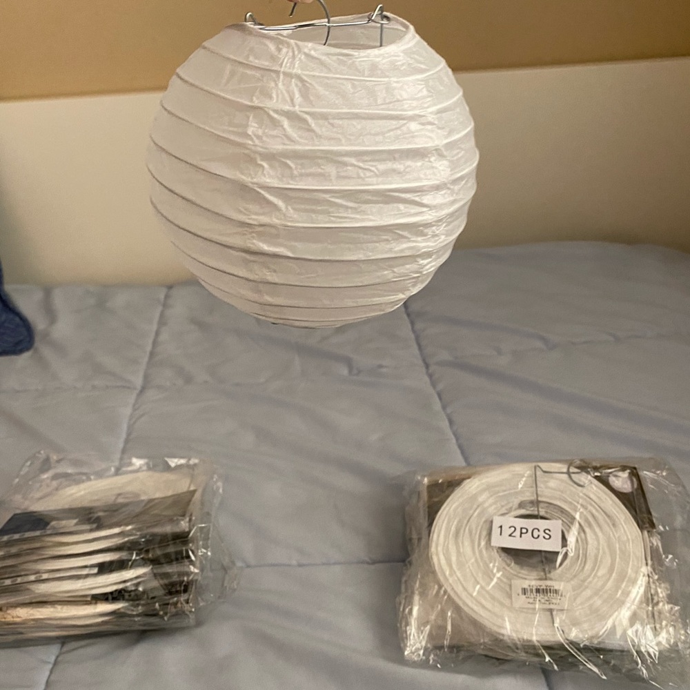 24 NEW 6” white paper lanterns